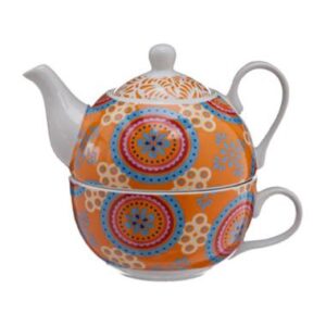 ČAJNIK S SKODELICO ORANŽEN 38CL