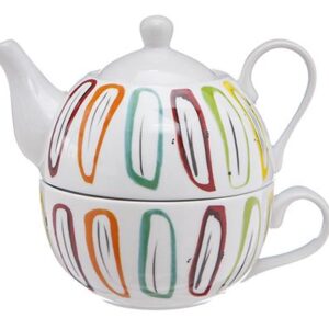 ČAJNIK S SKODELICO BEL-ČRTE 38CL