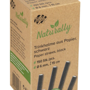 SLAMICE PAPIRNATE  ČRNE 15cm 150/1