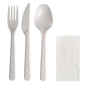 PVC SET VILICA+NOŽ+ŽLICA+SERVIETA ZA VEČKRATNO UPORABO 250/1
