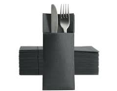 SERVIETA 32X38 ŽEPEK ČRNA 50/1