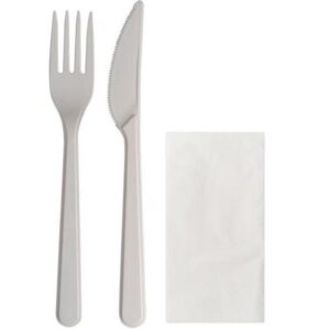 PVC SET VILICA+NOŽ+SERVIETA ZA VEČKRATNO UPORABO 250/1